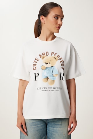 Happiness İstanbul Тениска в бяло: отпред