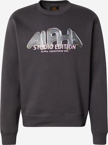 Bluză de molton 'Studio Edition Vibe' de la ALPHA INDUSTRIES pe gri: față