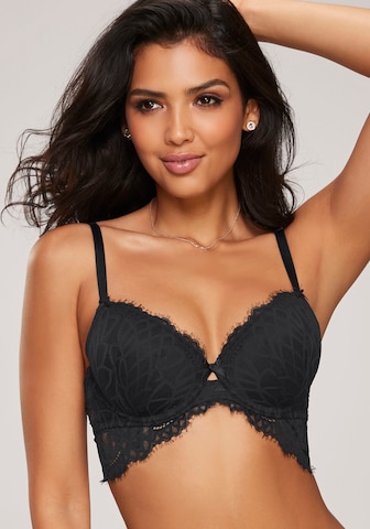 LASCANA T-shirt BH in Zwart: voorkant