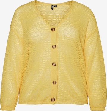 Vero Moda Curve Knit Cardigan 'Whitney' in Yellow: front