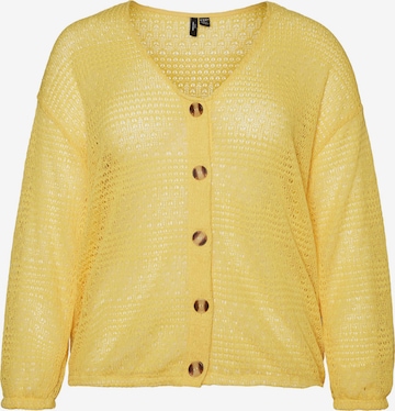 Vero Moda Curve Knit cardigan 'Whitney' in Yellow: front