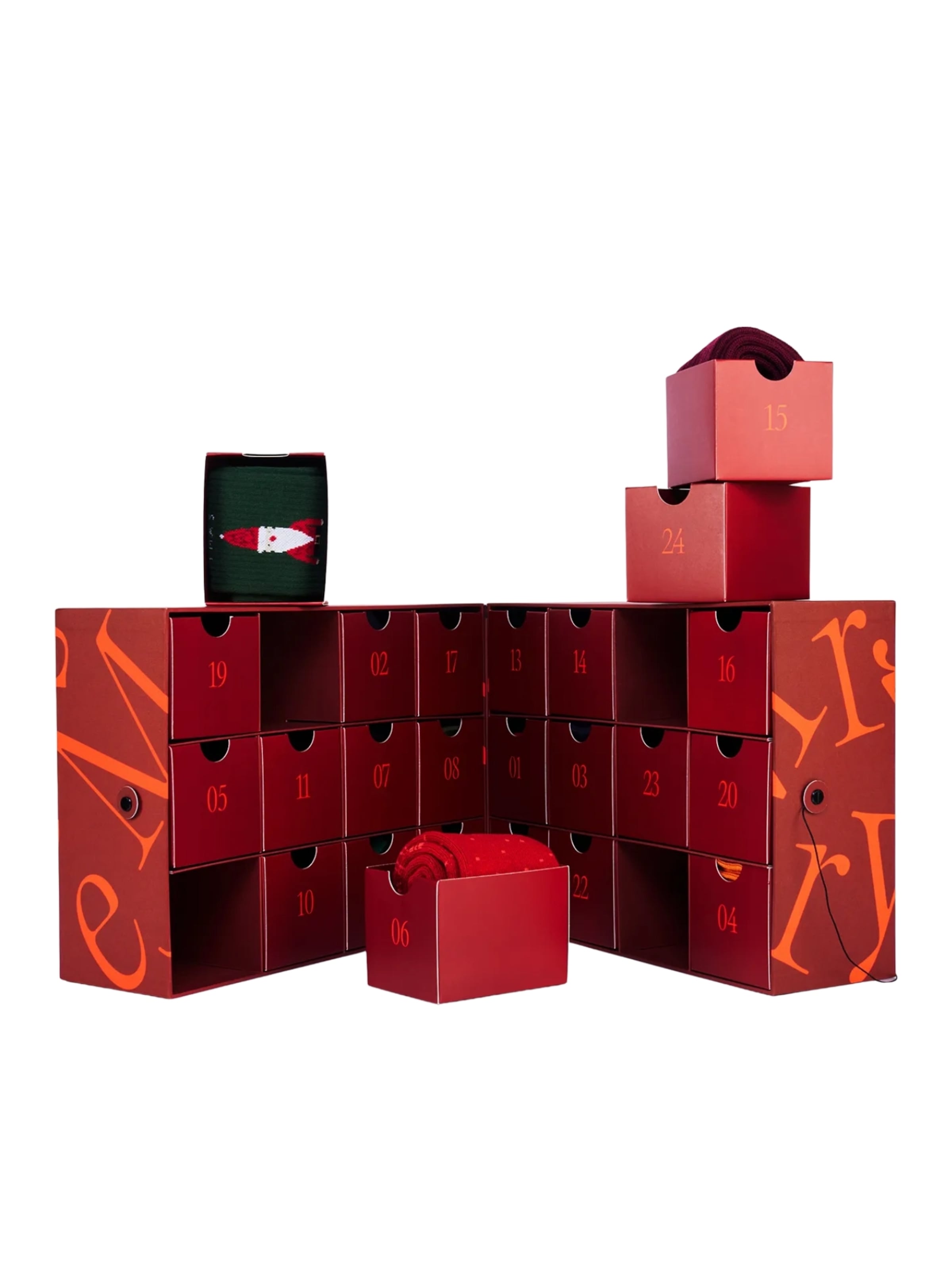 Von Jungfeld Socken 'Weihnachtskalender mit Socken'‌‌‌‌‌‌‌ in Mischfarben: Vorderseite