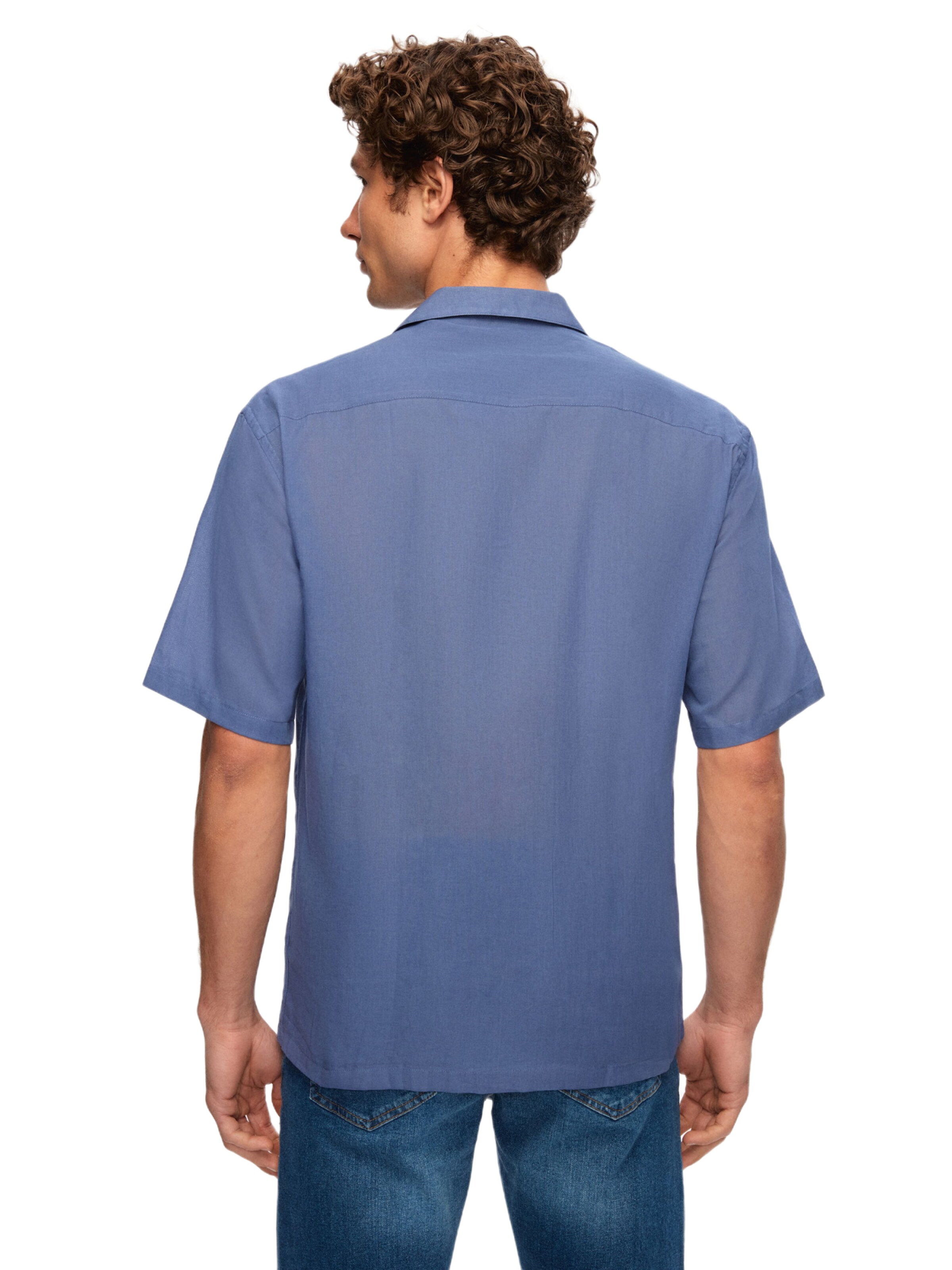 D’S Damat Regular fit Overhemd in Blauw