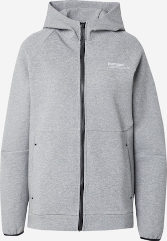 Hummel Sportsweatjacke 'TECH FLEECE' in Grau: Vorderseite