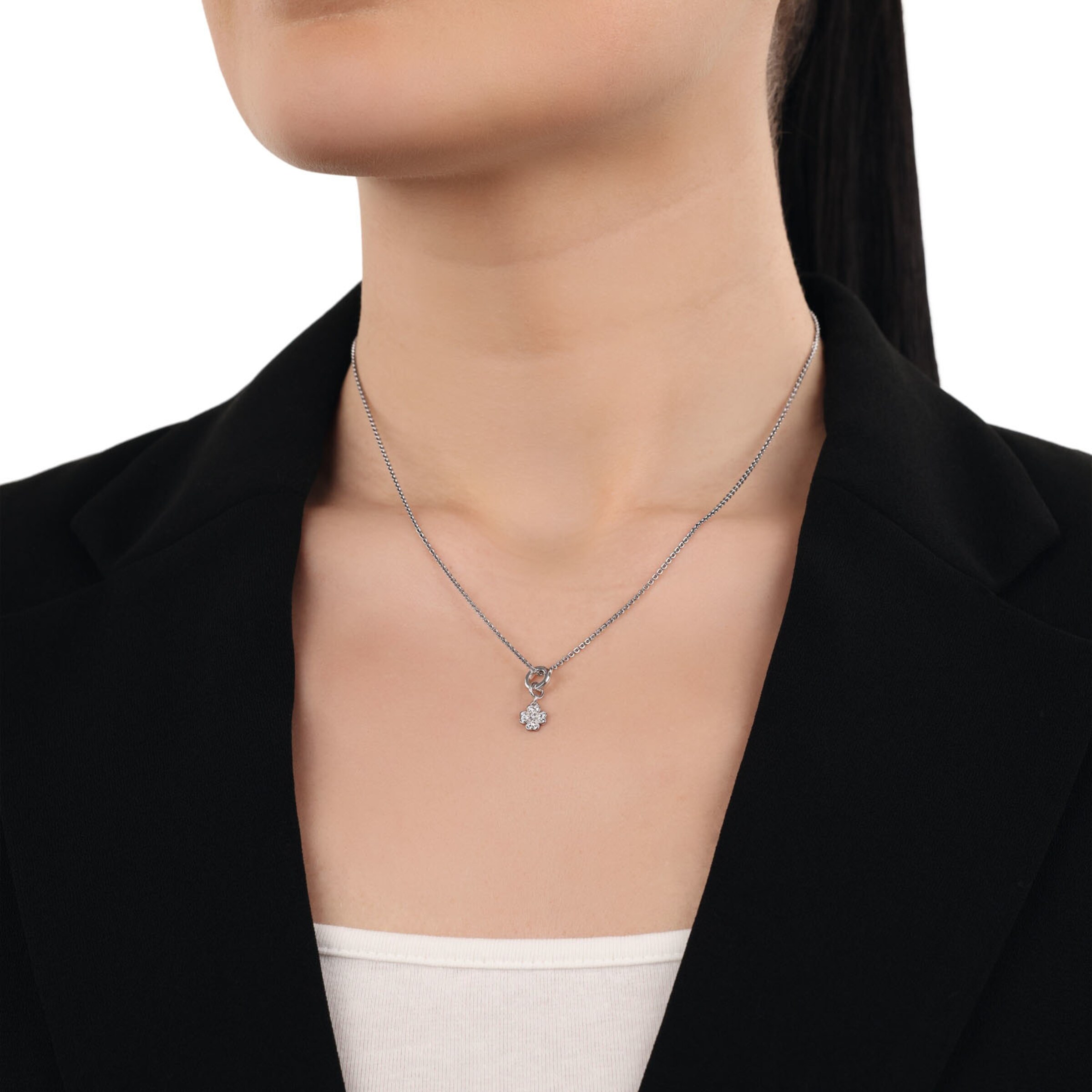 AMOR Pendant in Silver: front