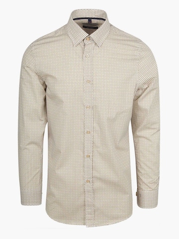 Suitable Slim fit Overhemd in Beige: voorkant