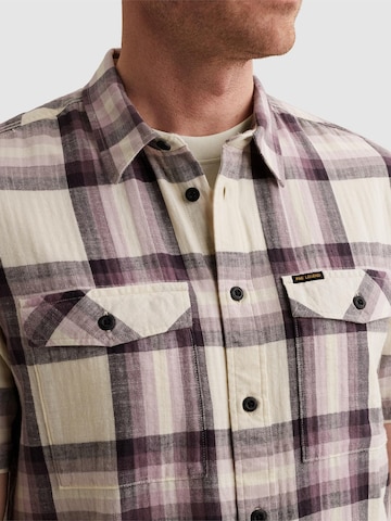 PME Legend Regular fit Overhemd 'Shirt with check pattern and chest pockets' in Lila