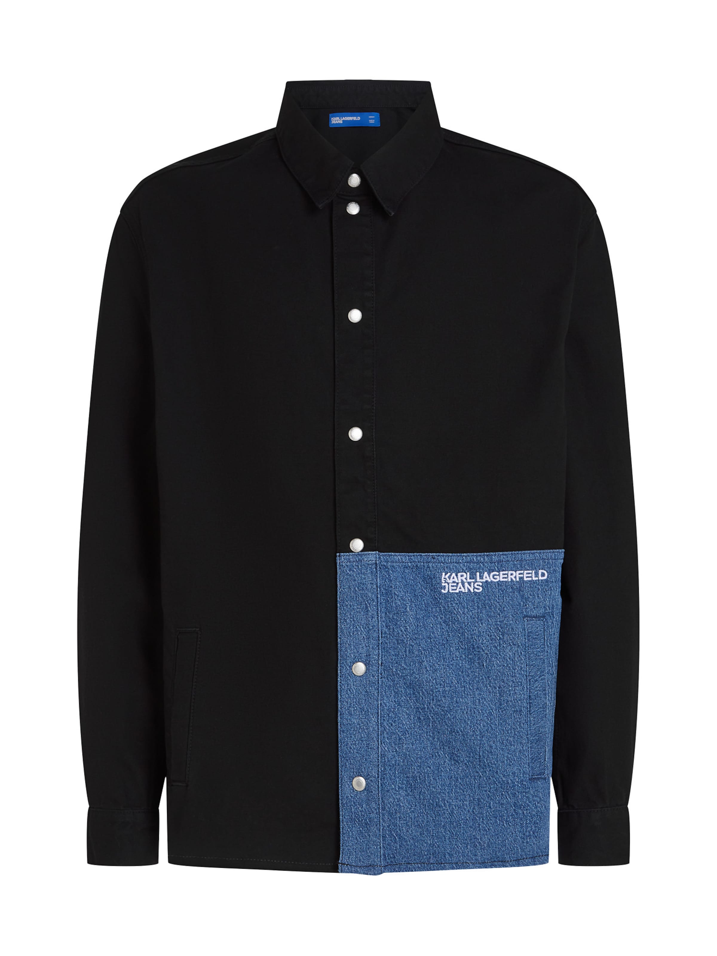 KARL LAGERFELD JEANS - Comfort Fit Casaco meia-estação em preto: frente