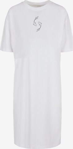 Merchcode Dress 'Spring -  Yin & Jang Fish' in White: front