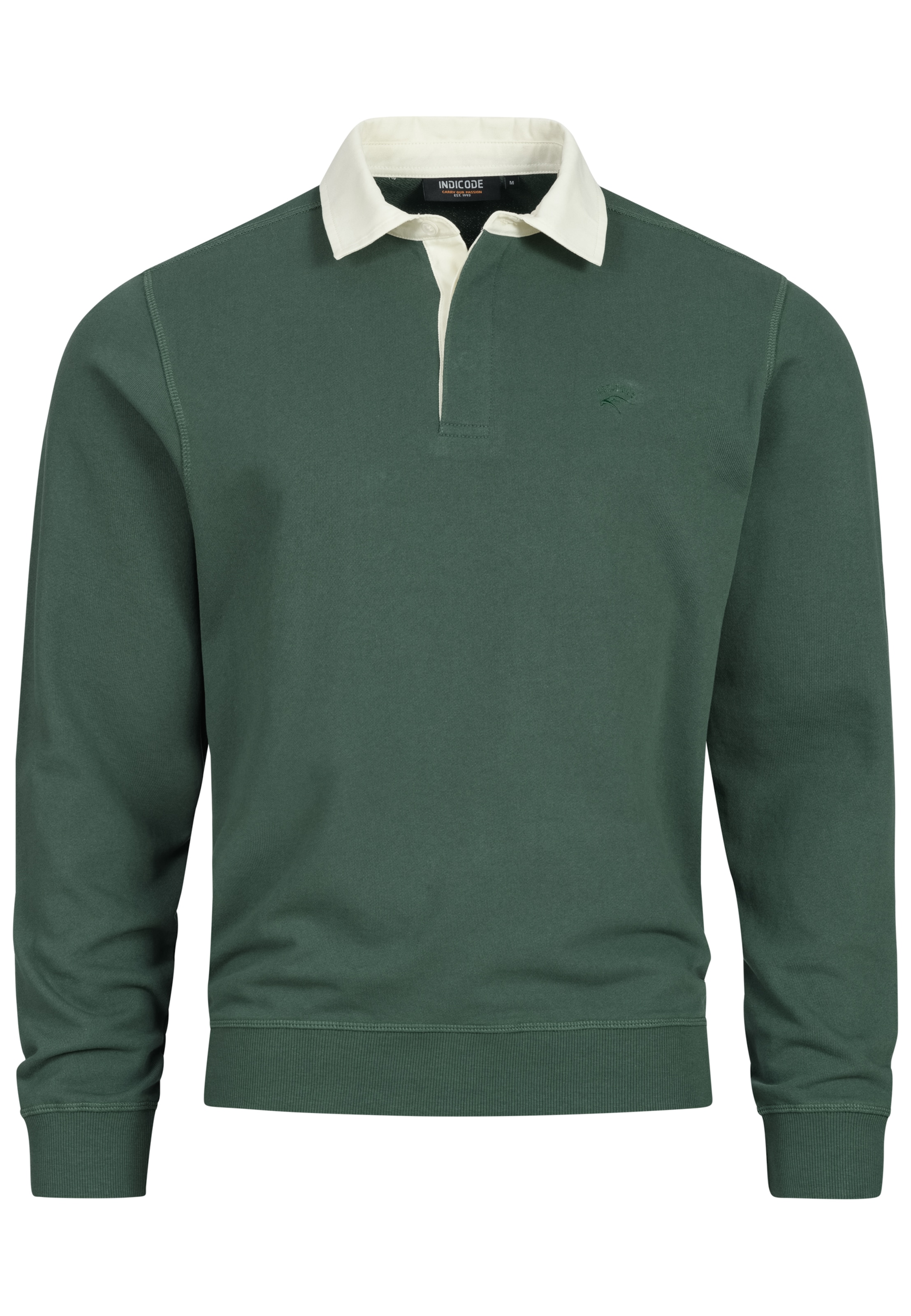INDICODE JEANS Sweatshirt 'Isnar' in Groen: voorkant