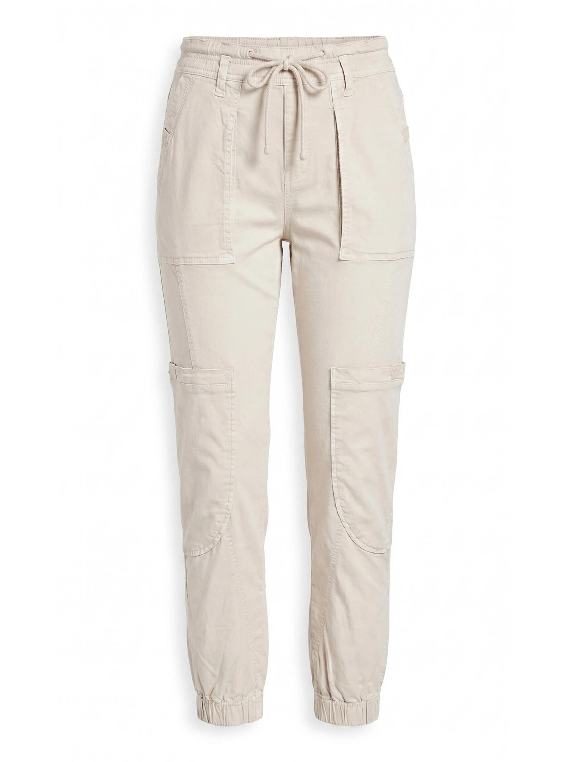 Zhrill Tapered Cargo Pants 'ZHFINNA' in Beige: front