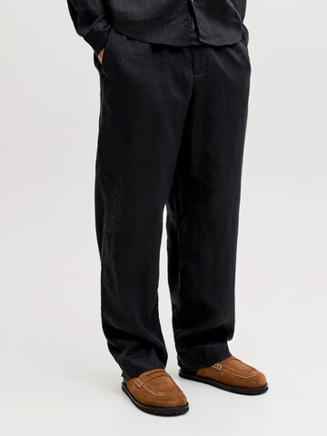 JACK & JONES Loose fit Chino trousers 'JPSTKarl JJLawrence' in Black: front
