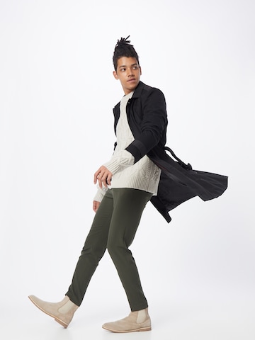 Coupe slim Pantalon à plis Lindbergh en vert