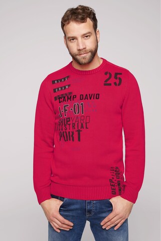 Pulover 'Shipyard' de la CAMP DAVID pe roșu: față