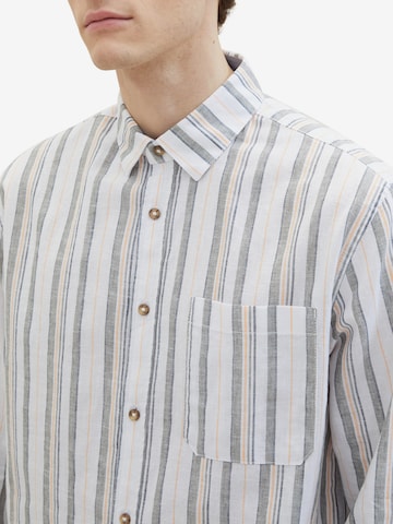 TOM TAILOR Comfort fit Button Up Shirt in White