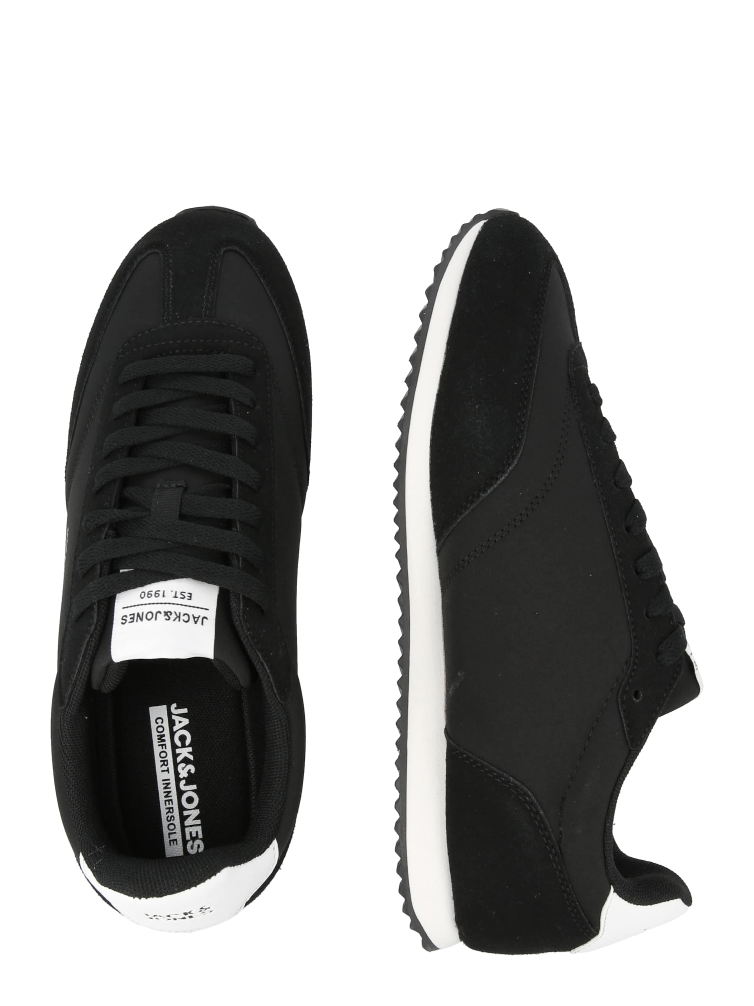 JACK & JONES Madalad ketsid 'JFWRETRO RUNNER', värv must: külje pealt