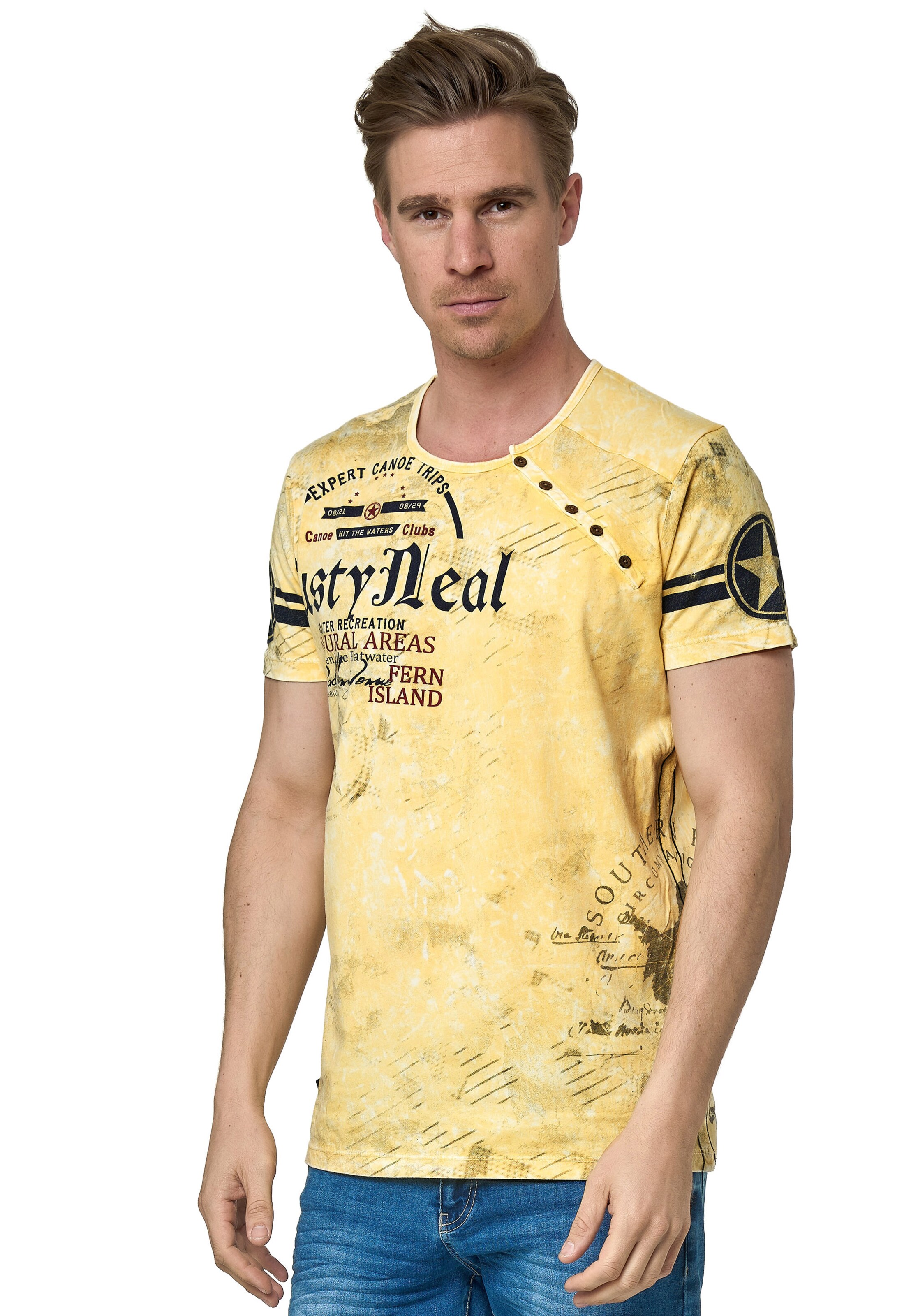 Rusty Neal T-Shirt in Gelb: Vorderseite
