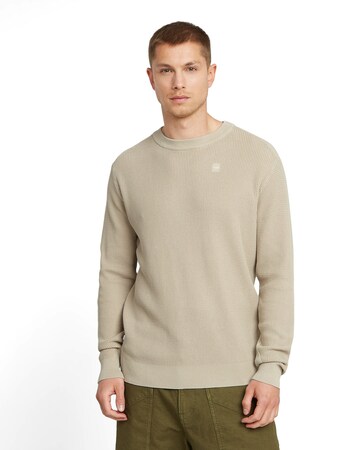 G-STAR Trui 'Serrated' in Beige: voorkant