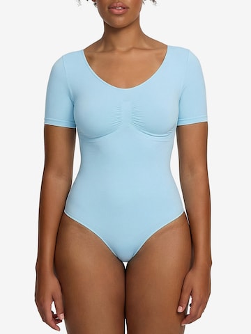 cfab (formerly creamy fabrics) Shapingbody 'T-Shirt Bodysuit Sculpting Shapewear mit Slip' in Blauw: voorkant