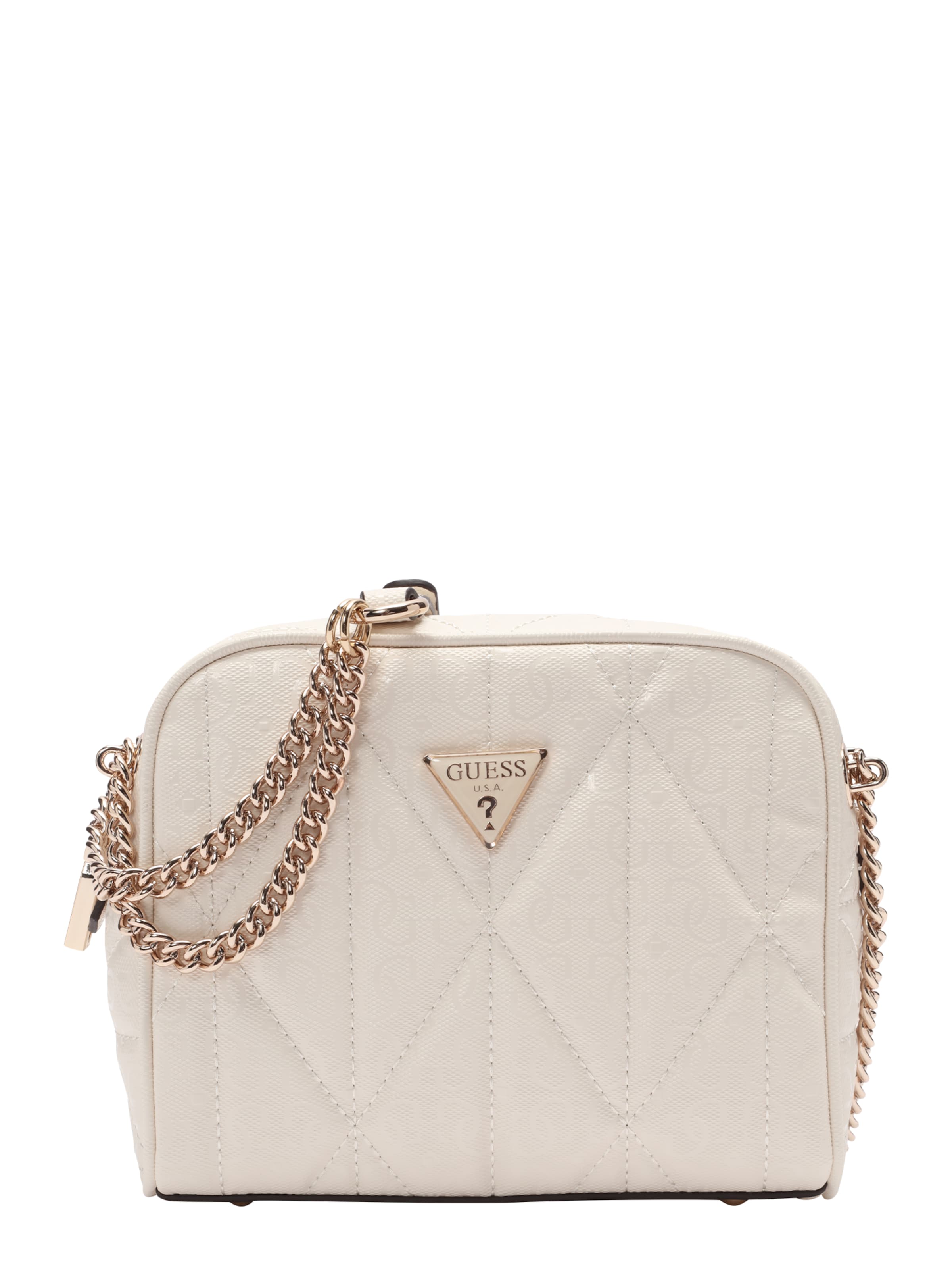 GUESS Taška přes rameno 'ALDINA CAMERA CROSSBODY' – bílá: přední strana
