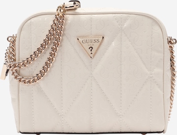 GUESS Umhängetasche 'ALDINA CAMERA CROSSBODY' in Weiß: Vorderseite