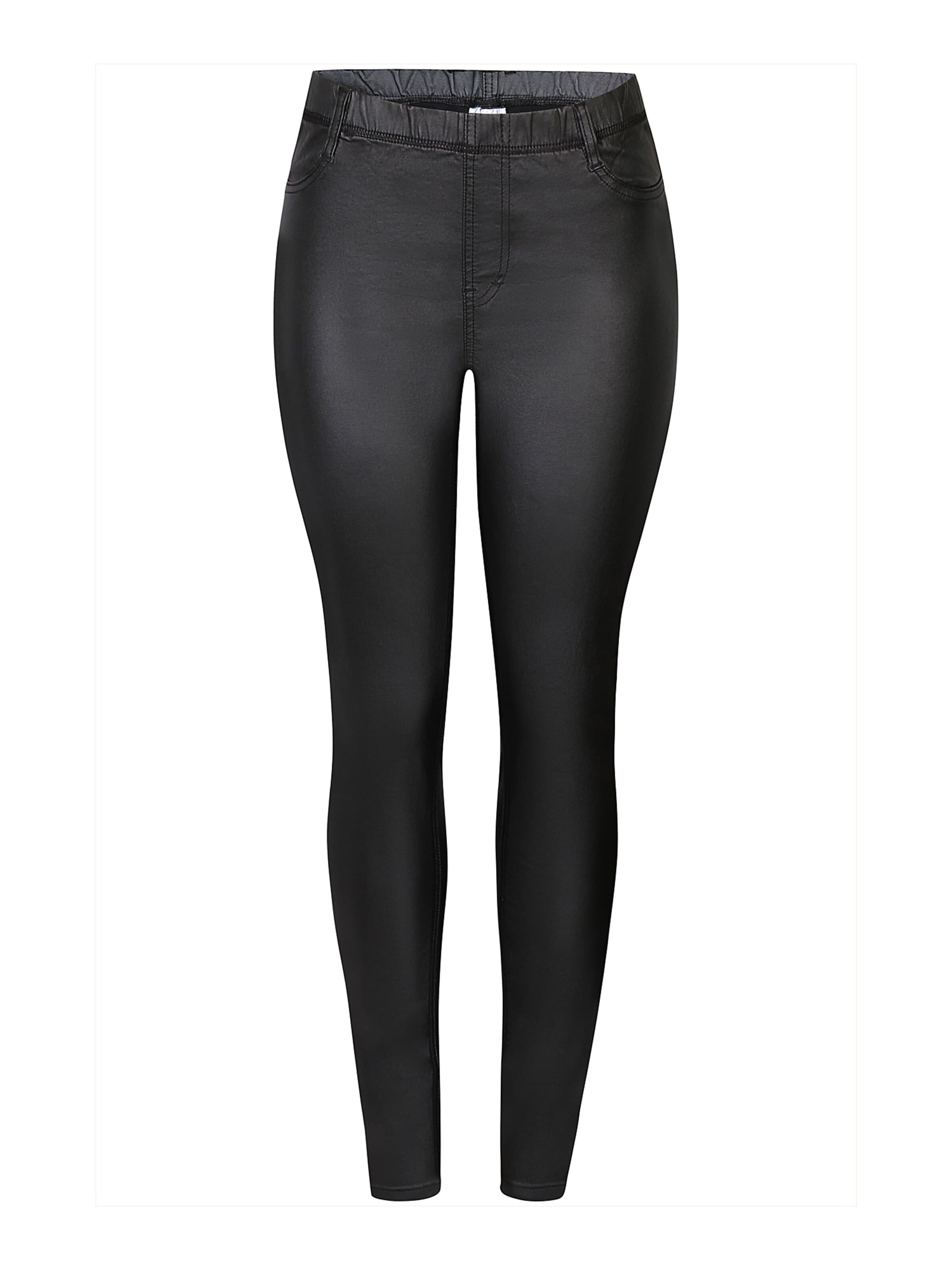 ze-ze Slimfit Jeggings 'Dixie 208' in Zwart: voorkant