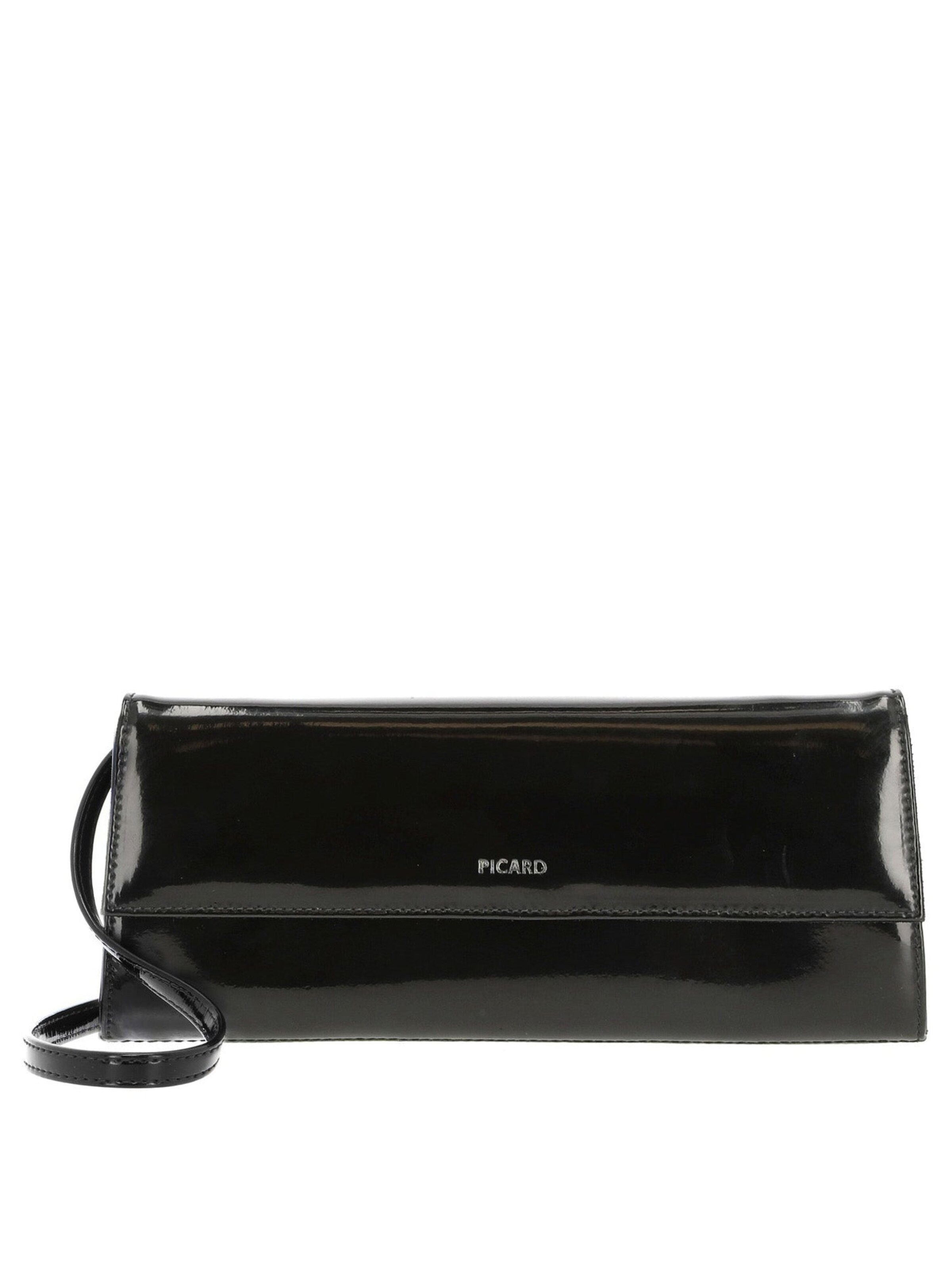 Picard Clutch 'Auguri'‌‌‌‌‌‌‌‌ in Schwarz: Vorderseite