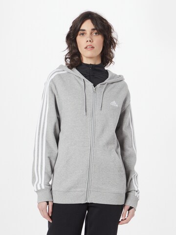 ADIDAS SPORTSWEAR Sports sweat jacket 'Essentials' in Grey: front