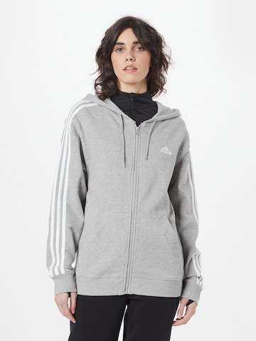 ADIDAS SPORTSWEAR Sportsweatjacka 'Essentials' i grå: framsida