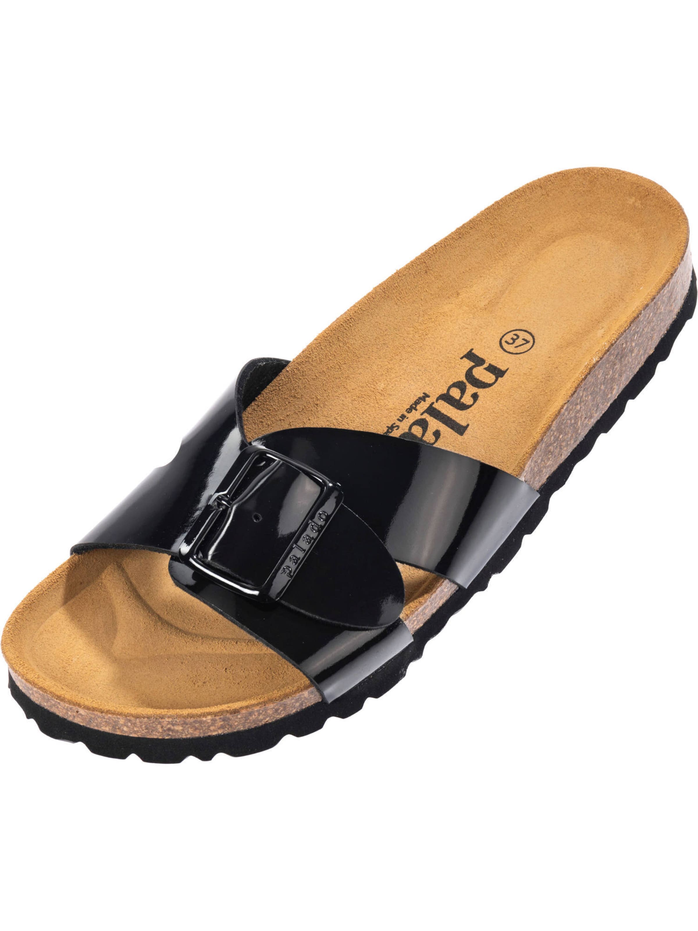 melns Palado Ādas čības 'Tinos': no priekšpuses