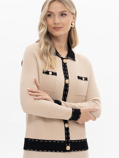 Passioni Strickjacke 'Cardigan mit Kontrastnähten'‌ in nude, Produktansicht