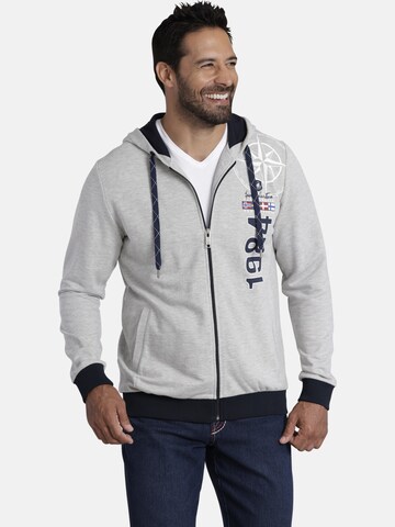 Jan Vanderstorm Zip-Up Hoodie 'Eginhard' in Grey: front