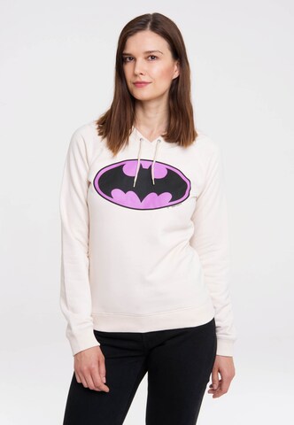 LOGOSHIRT Sweatshirt 'DC Comics - Batman' in Beige: front
