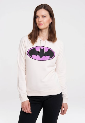 LOGOSHIRT Kapuzenpullover 'DC Comics - Batman' in Beige: predná strana