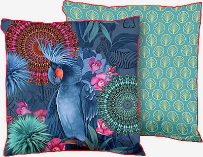 hip Kissen 'Ofelia' in blau / grün / pink / rot / weiß, Produktansicht