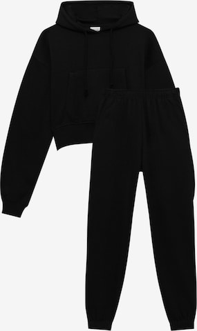 Pull&Bear Sweat suit in Black: front