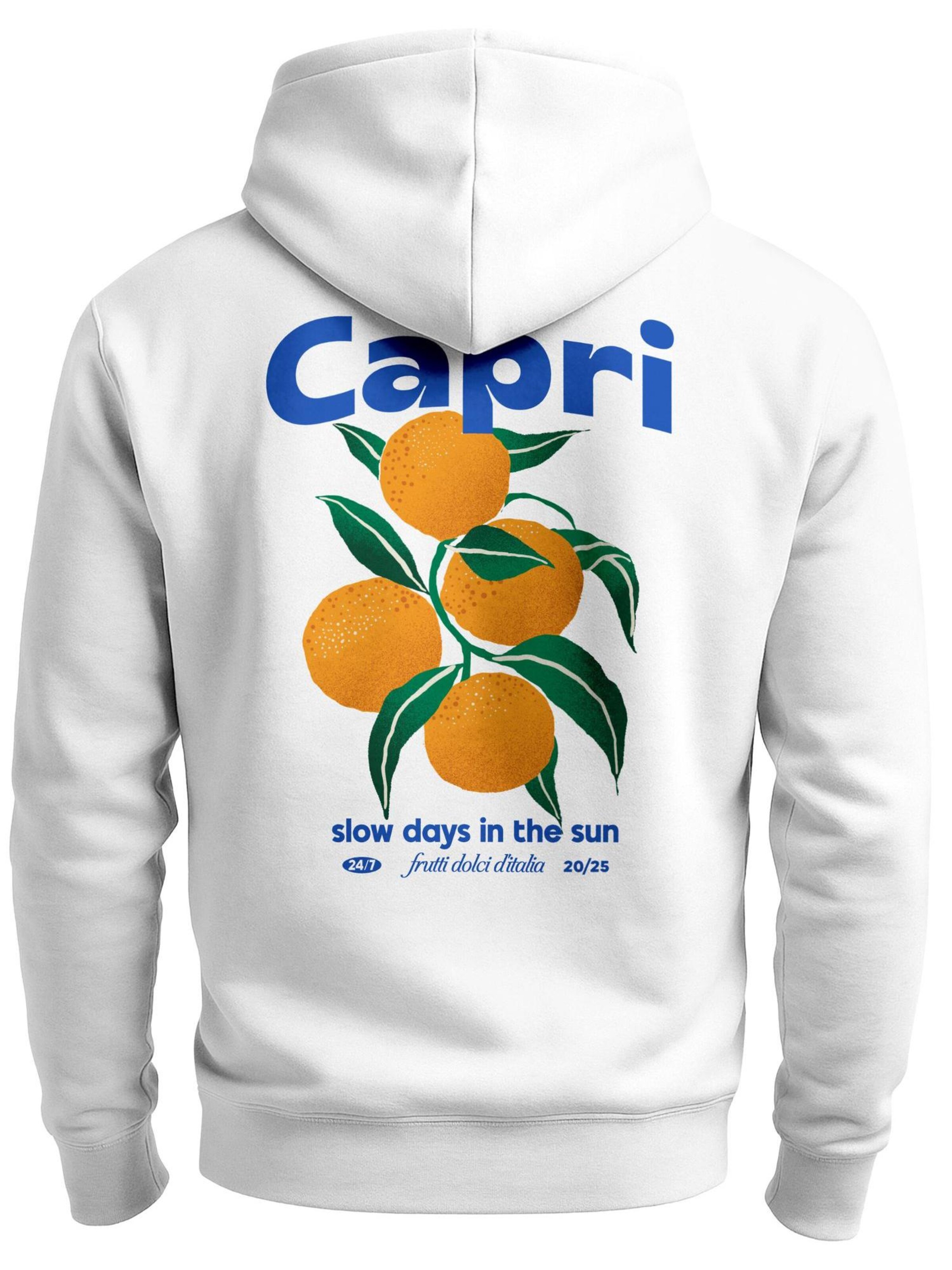 Neverless Zip-Up Hoodie 'Capri Orange' in White