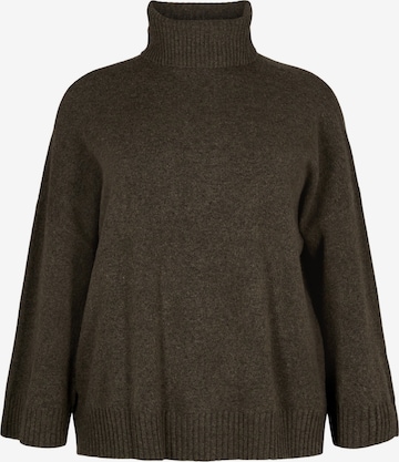 Zizzi Sweater 'Cavista' in Green: front