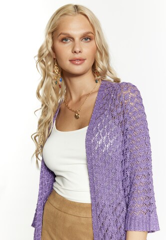 Cardigan IZIA en violet : devant