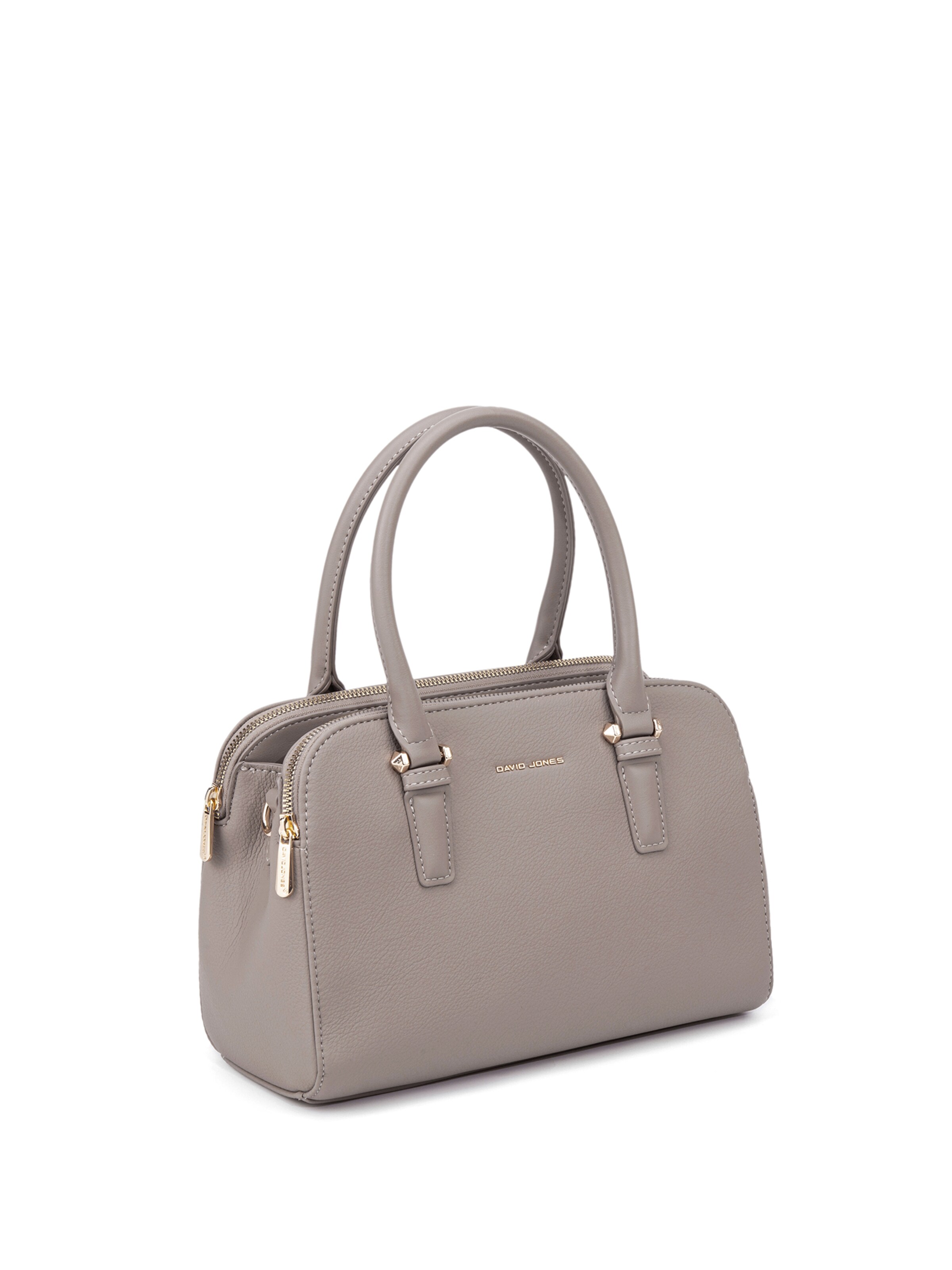 Borsa a mano 'Borsa a Mano Vegan Leather con Zip e Tracolla Rimovibile - David Jones' di David Jones in grigio