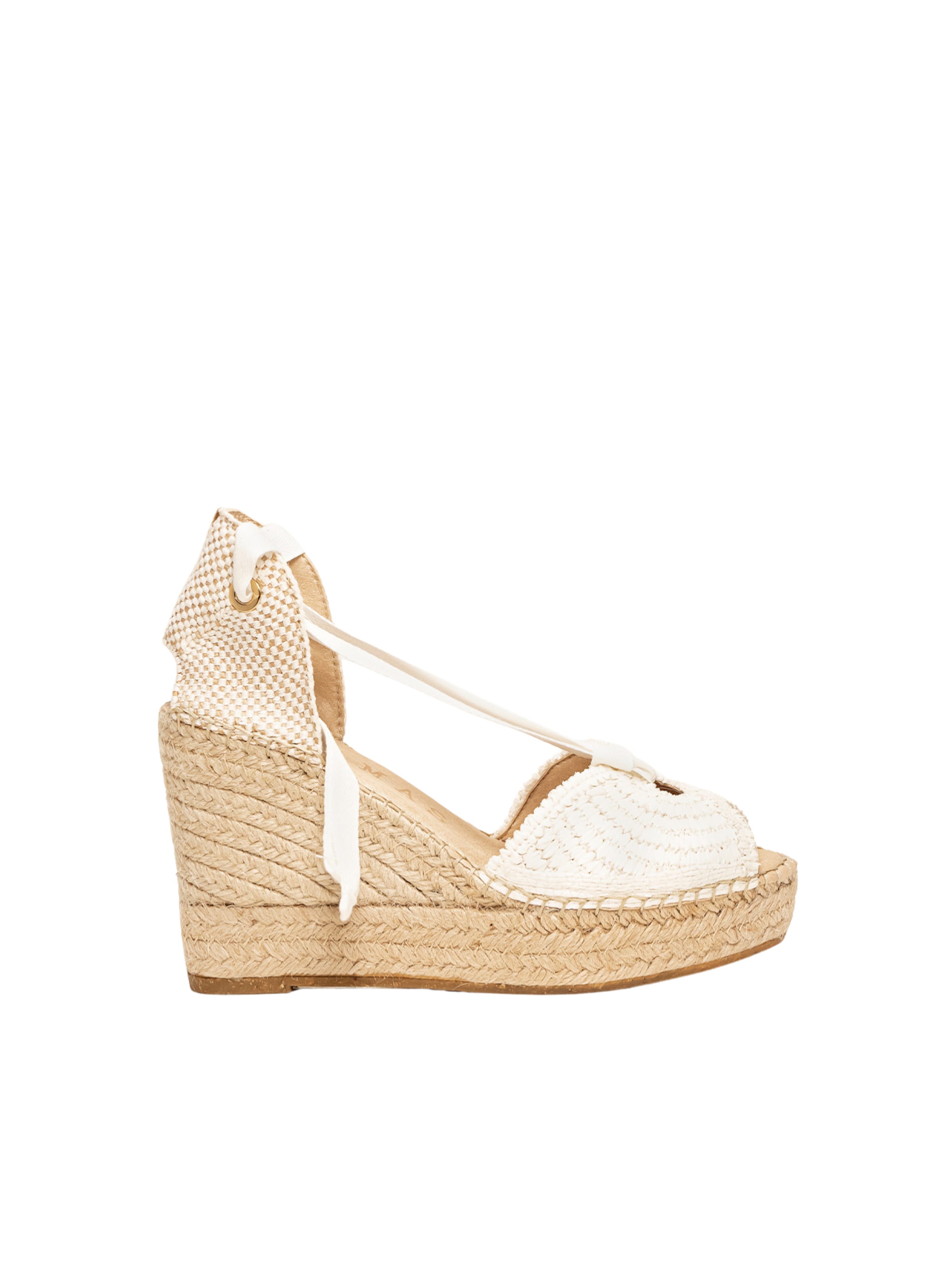 Alhamas - Sandalias 'Alpargata Cuña 10 cm' en blanco: frente