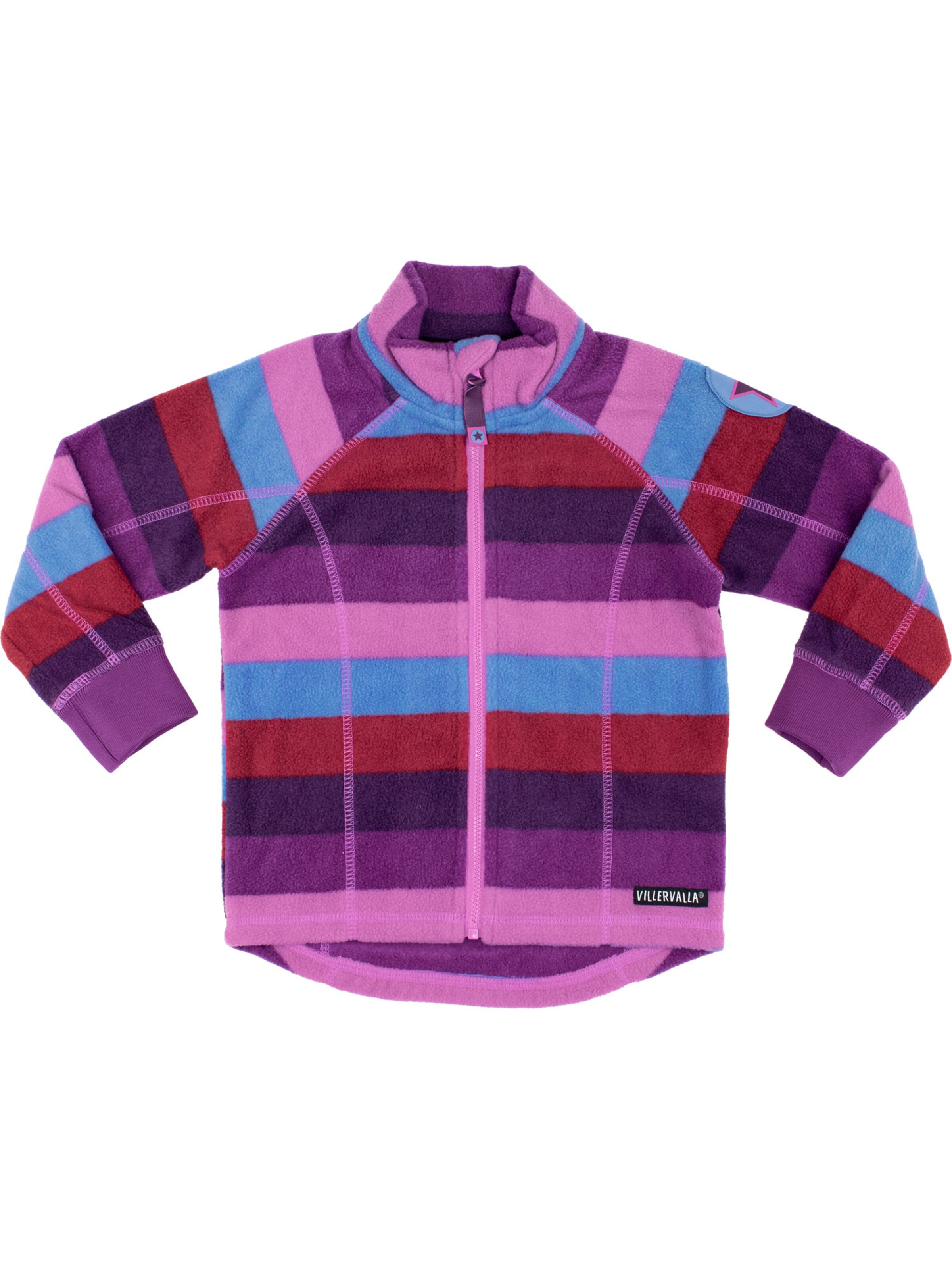Villervalla Funktionsfleecejacke 'Sterne' in Lila: Vorderseite