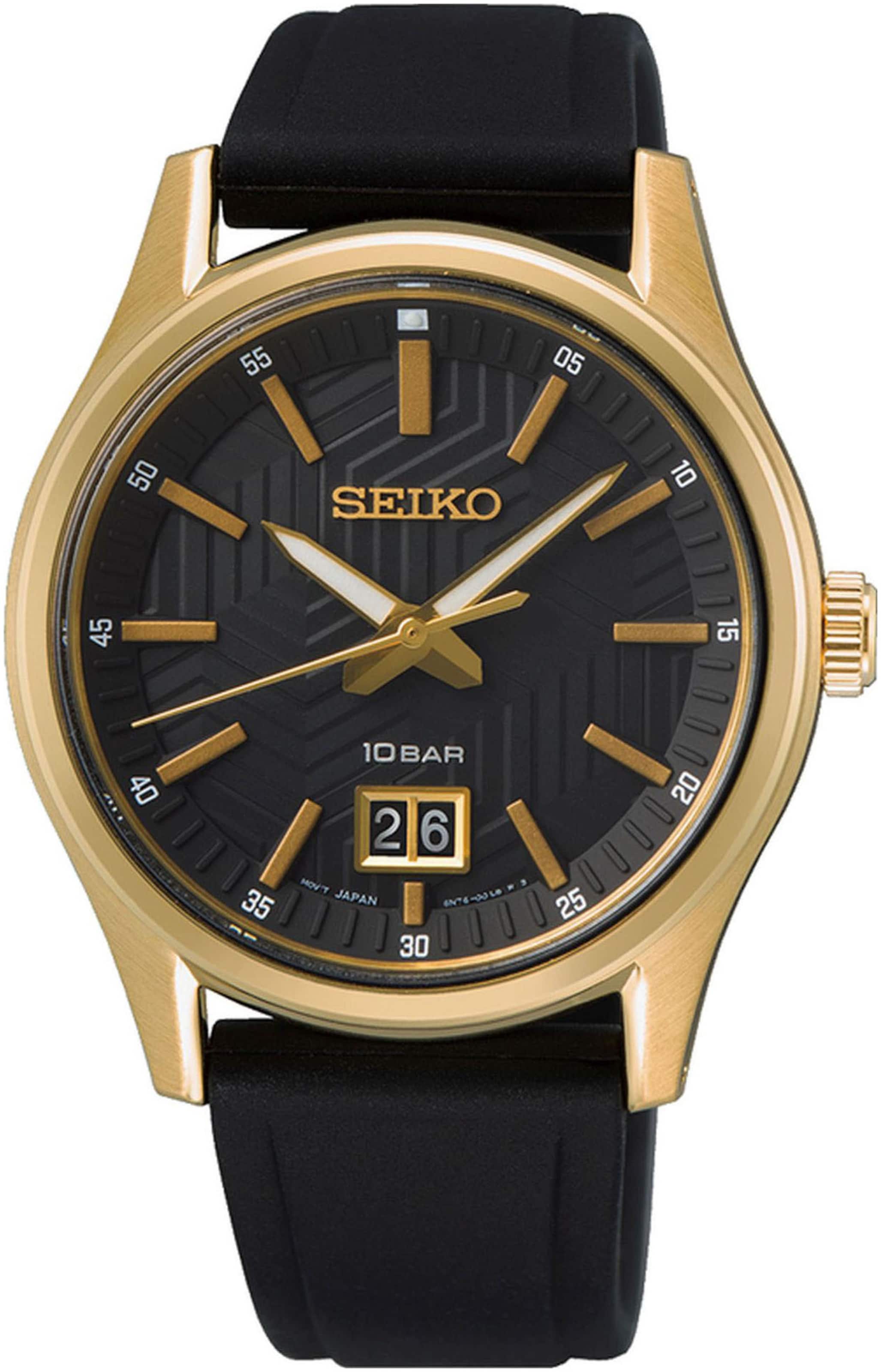 SEIKO Uhr in Schwarz: Vorderseite