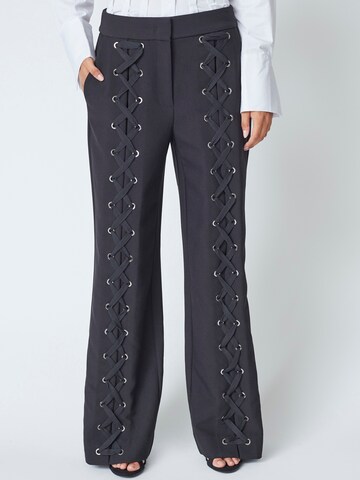 co'couture Wide Leg Housut 'Vola' värissä musta: etupuoli