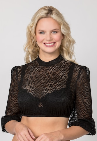 STOCKERPOINT Dirndlbluse 'Cleo' in Schwarz: Vorderseite