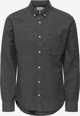 Coupe slim Chemise 'ONSNiko' Only & Sons en noir : devant