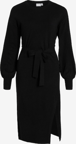 VILA Pletena obleka 'RICKY' | črna barva: sprednja stran