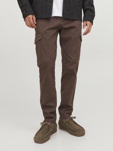 JACK & JONES Slimfit Cargobroek 'JJIMarco JJJoe' in Bruin: voorkant