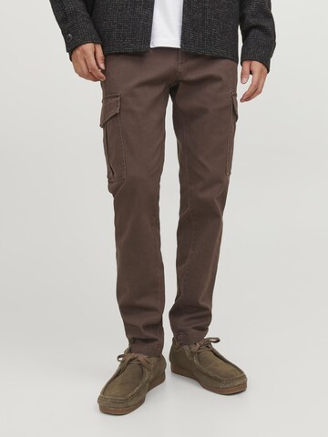 Regular Pantalon cargo 'Marco Joe' JACK & JONES en marron : devant