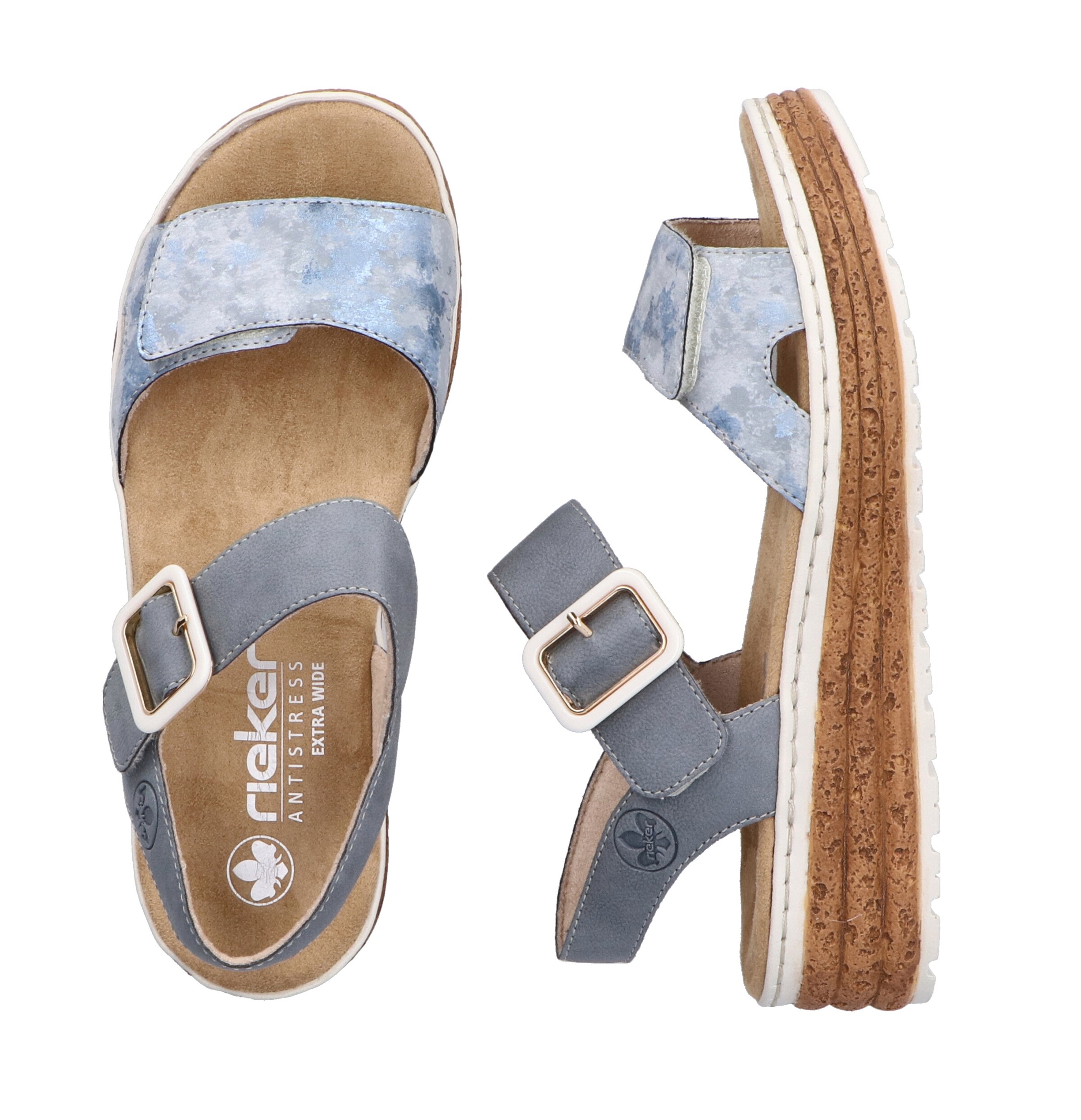 Rieker Strap Sandals in Blue